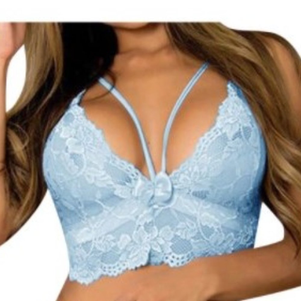 Blue Lace Babydoll Set